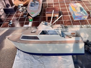 ⑩[ original work large type engine radio-controller boat ] size approximately [ length 1m20Cm width 40Cm height 70Cm]