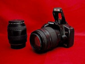【動作品】Canon KissX2 ダブルレンズキット　SIGMA レンズ 70-210mm 1円スタート　ノーリターンノークレーム　デジタル一眼レフカメラ
