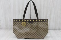 【行董】AF049ABY26 GUCCI グッチ バッグ 3点おまとめ GG柄 巾着 オールドグッチ クリスタル トートバッグ PVC レディース ブランド_画像3