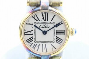 【行董】AZ345BOT74 must de Cartier VERMEIL カルティエ ヴェルメイユ QUARTZ 裏蓋925刻印あり PLAQUE ORG 20M 腕時計 ※ゆうパ※