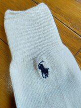 【POLO RALPH LAUREN】ポロ ラルフローレン・レディース・カジュアル・ハイソックス・ロゴ刺繍・ダイヤ柄・白ソックス_画像2