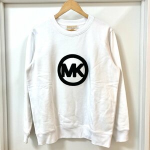 rm) MICHAEL KORS マイケルコース 刺繍 MK ホワイト系 裏起毛 スウェット トップス 丸首 size S JF150I92Z9 中古 USED