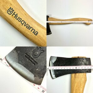A) Husqvarna ハスクバーナ HAND FORGED アウトドア用 キャンプギア 手斧 38cm MADE IN SWEDEN/スウェーデン製 カバー付属 中古 USEDの画像6