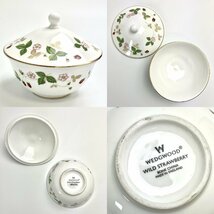 A) WEDGWOOD ウェッジウッド WILD STRAWBERRY カップ&ソーサー 6客 他 皿/プレート/フォトフレームなど 計18点 セット 食器 陶器 中古 USED_画像7