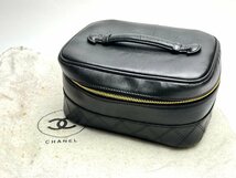 rm)CHANEL シャネル バニティバッグ ミニバッグ コスメポーチ ビコローレ A01618 3番台 シリアルシール有り ブラック 中古_画像9