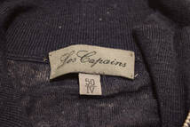 Les Copains レコパン リネン 麻 薄手 ハーフジップ スプリング ニット セーター 2XL 春 (J0032802)_画像3