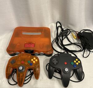 N64 ニンテンドウ64 本体 NUS-001 クリアオレンジ＆クリアブラック 限定バージョン 任天堂 Nintendo メモリー拡張パック　コントローラー