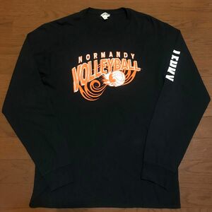 90s古着 バレーボールデザイン ロンT カレッジロゴ　Mサイズ 長袖Tシャツ