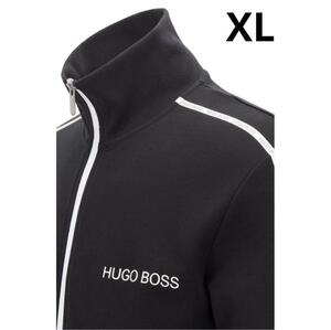 【王道】1円 HUGO BOSS ヒューゴボス トラックジャケット ブルゾン XL ブラック Tracksuit Jacket ジップジャージ ゴルフ ワンポイントロゴ