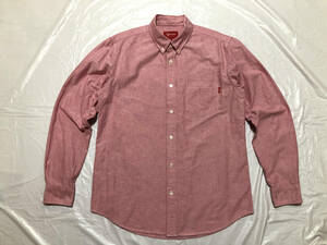 美品 Supreme L/S Oxford Shirt Red Size S