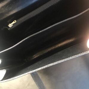 ¥1〜 帝国ホテル購入 極美品 最高級 クロコダイル ハンド バッグ ブラック 黒 エキゾチックレザー アニマルレザーの画像8