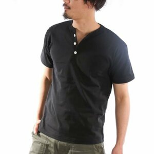 3★11807661☆ヘンリーネックTシャツ メンズ 半袖 厚手 6.2オンス 無地 カットソー☆★