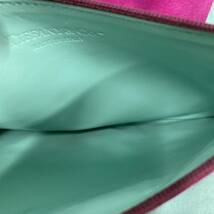 TIFFANY&Co. ティファニー トートバッグ ハンドバッグ メタリックレザー スエード パープル 紫 付属ポーチ保存袋 カ4_画像10