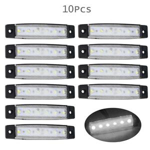 10個セット ホワイト　汎用 12V 6連 LED ランプ サイドマーカー　M3