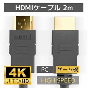 （アウトレット品） 2M HDMIケーブル 1本 ハイスピードタイプ 高解像度 4K対応 2メートル テレビ ゲーム機 パソコン 幅広く対応