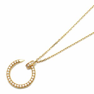  Cartier ju -stroke ankle diamond necklace brand off CARTIER K18PG( pink gold ) necklace 750PG used lady's 