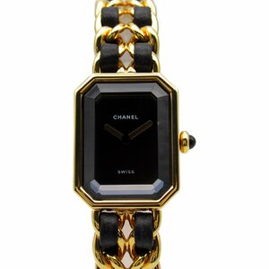  Chanel Premiere L brand off CHANEL GP( Gold plating ) wristwatch GP/ leather used lady's 