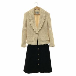  Chanel tweed jacket + skirt brand off CHANEL wool setup wool / polyester used lady's 