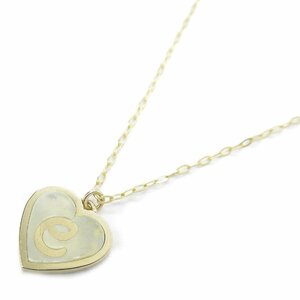  Ahkah heart motif necklace brand off AHKAH K18( yellow gold ) necklace K18 used lady's 