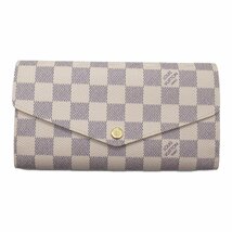 ルイ・ヴィトン ポルトフォイユ・サラ ブランドオフ LOUIS VUITTON 二つ折り長財布 ダミエ・アズール 中古 メンズ レディース_画像1