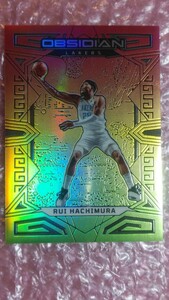 送料込即決 75枚限定 2022-23 Panini Obsidian Electric Etch Red Yellow & Green Flood #51 Rui Hachimura 八村塁 ロサンゼルスレイカーズ