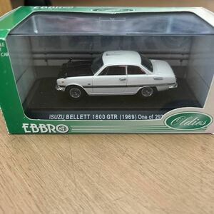 未使用品　エブロ　いすゞ　ベレット　ミニカー　1/43　白　ホワイト　ISUZU　BELLETT　1600　GTR　1969　EBBRO