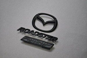 マットブラック/ピアノブラック　エンブレム　送料無料　ＮＤ５ＲＣ　ロードスター　前期　リア３点　カーパーツ　純正　メッキ