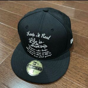 ニューエラ　keep it real キャップ　59FIFTY newera ニューエラキャップ　帽子　7 55.8cm 英字