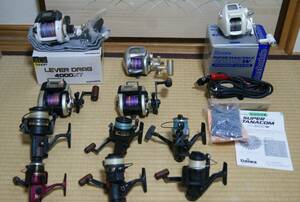 ■≪ジャンク≫リール いろいろまとめて11台 シマノ ダイワ 磯 電動 Shimano Daiwa 速攻 LEVER DRAG TANA SOKOKARA EX1000 Fightn’GT2000