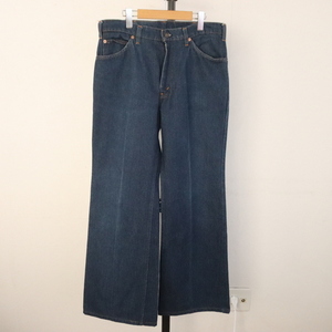 K263 80sビンテージ Levi’s リーバイス 521 デニムパンツ■1980年代製 表記34インチ ネイビー フレア ベルボトム 古着 アメカジ 70s 60s