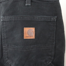 H347 2000年代製 Carhartt カーハート ペインターパンツ■00s 表記32インチ ブラック BLK ダック ペイント カットオフ ワーク 古着 古着卸_画像5