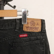 B263 90sビンテージ Wrangler ラングラー ブラックデニムパンツ USA製■1990年代製 表記36インチ 黒 テーパード ジーパン ジーンズ 古着卸_画像5