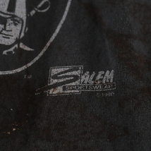 K341 90sビンテージ USA製 salem セーラム 半袖Tシャツ■1990年代製 表記XLサイズ ブラック NFL レイダース シングルステッチ アメカジ 80s_画像5