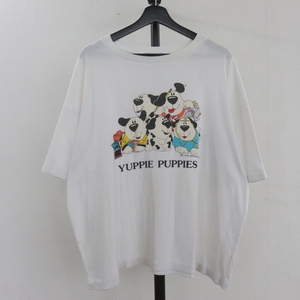 K354 80sビンテージ 半袖Tシャツ■1980年代製 約XLサイズ 古着 アメカジ ストリート 90s 70s 60s 50s アニマル アート 白 プリント 古着卸