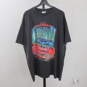 K359 90sビンテージ Motorsport 半袖プリントTシャツ USA製■1990年代製 表記XLサイズ ブラック 黒 レーシング ジェフゴードン 古着卸 古着