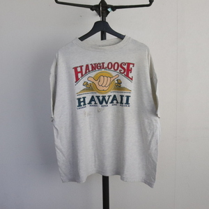 V353 90sビンテージ DANISH 半袖プリントTシャツ USA製■1990年代製 表記XLサイズ グレー アメカジ ストリート 古着 古着卸 激安 希少 80s