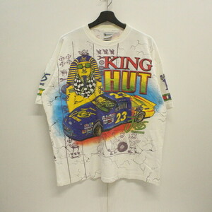 M282 90sビンテージ Motorsport 半袖プリントTシャツ USA製■1990年代製 表記Lサイズ 白 Ford レーシング スモーキンジョー アメカジ 80s