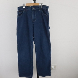 V282 2000年代製 Dickies ディッキーズ デニム ペインターパンツ■00s 表記34インチ ブルー アメカジ ワーク 古着 古着卸 激安 希少 検 90s