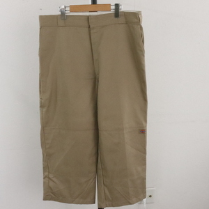 V296 2002年製 Dickies ディッキーズ ワークパンツ■00s 表記36インチ ベージュ ダブルニー リメイク アメカジ 古着 古着卸 激安 希少 90s