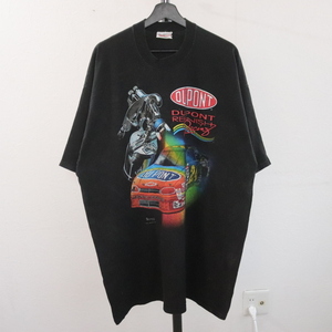 E267 90sビンテージ USA製 レーシング 半袖Tシャツ CHASE■1990年代製 表記2XLサイズ 黒 ブラック ジェフゴードン DUPONT 古着 アメカジ