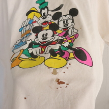 E284 90sビンテージ Disney 半袖Tシャツ USA製■1990年代製 約Ｌサイズ ディズニー ミッキー 白 古着 アメカジ ストリート 80s 70s 60s 50s_画像7