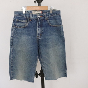 R316 2008年製ビンテージ リーバイス LEVIS 505 デニムカットオフショーツ■00s 表記32インチ ブルー アメカジ ショートパンツ 古着卸 90s