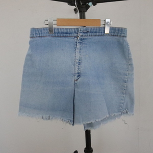 R337 80sビンテージ Levis リーバイス デニムショーツ■1980年代製 約Mサイズ ブルー ストレッチ カットオフ 42TALON アメカジ ストリート