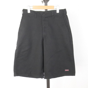 I301 2000年代製 Dickies ディッキーズ コットンショーツ■00s 表記30インチ ハーフパンツ ブラック アメカジ ストリート 古着 古着卸 激安