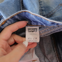 L385 90sビンテージ リーバイス LEVIS 517 ブーツカット デニムパンツ USA製■1990年代製 表記33インチ ブルー アメカジ LEVIS Gパン 80s_画像8