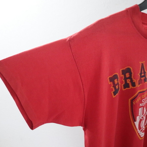 d211 80sビンテージ SUPERSHIRT BRAVES TプリントTシャツ■1980年代製 表記XLサイズ 赤 レッド アメカジ ストリート アンティーク 70s 90sの画像5