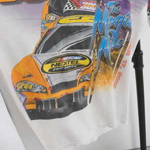 F412 2006年製 HASE NASCAR レーシング 半袖Tシャツ■00s 表記Lサイズ ホワイト 白 トップス 古着 アメカジ 全柄 ストリート 90sの画像7