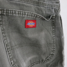 F444 2000年代製 DICKIES ディッキーズペインターパンツ■00s 表記サイズW32インチ ダック ダブルニー グリーン ディッキーズ 古着 古着卸_画像3