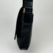 1円 美品 dunhill ダンヒル ショルダーバッグ 斜めがけ クロス ボディ メッセンジャー メンズ ビジネス シボ革 レザー 本革 ブラック 黒_画像4