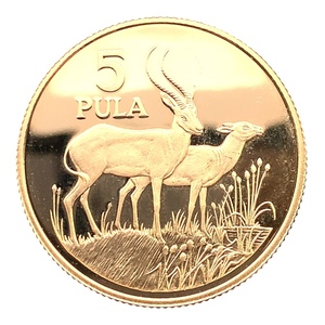 ボツワナ 5プラ金貨 1986年 15.9g 22金 イエローゴールド コレクション アンティークコイン Gold